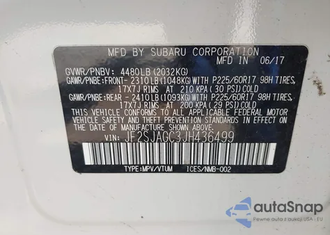 2018 Subaru Forester 2.5I Premium z USA, uszkodzony, nr VIN JF2SJAGC3JH436499